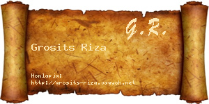 Grosits Riza névjegykártya